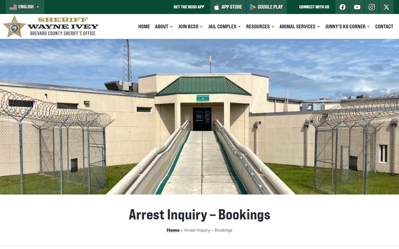 Brevard County Sheriff's Office arrest inquiry system