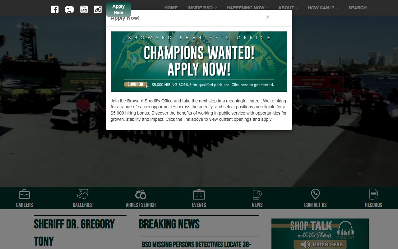 Broward Sheriff's Office homepage