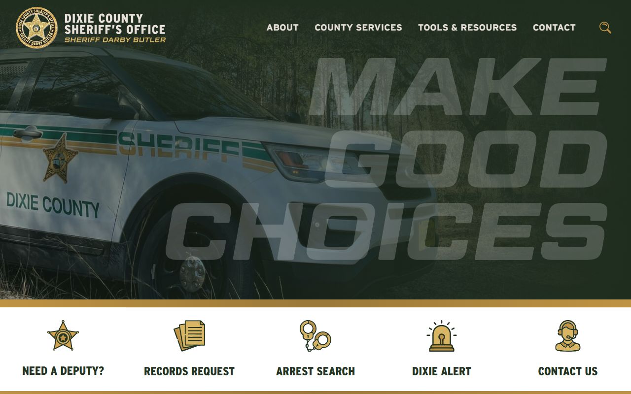 Dixie County Sheriff's Office homepage