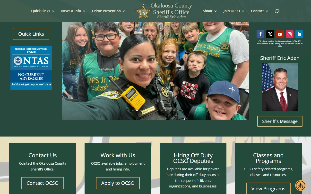Okaloosa County Sheriff's Office homepage