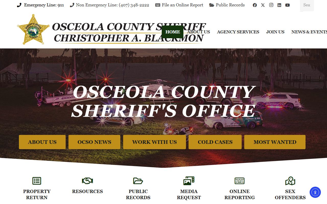 Osceola County Sheriff's Office homepage