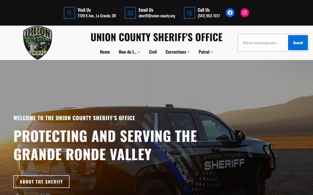 Union County Sheriff's Office homepage